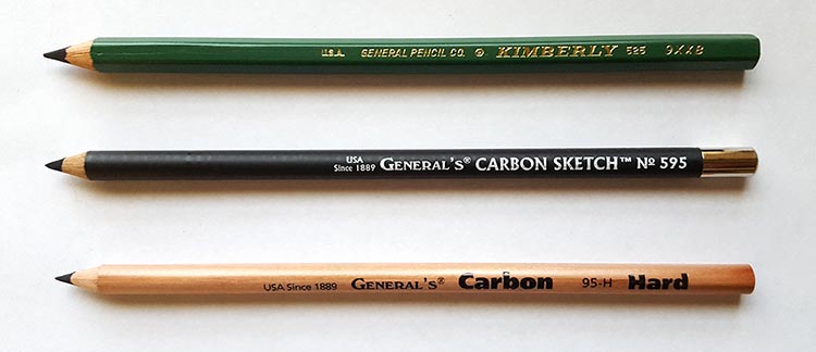 Carbon, Charcoal and Graphite Pencils